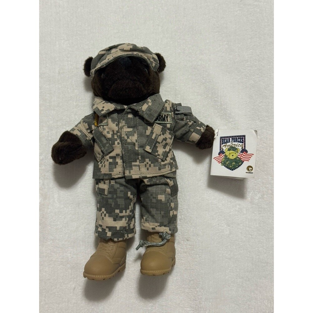 Bear Forces of America US Army Green Plush Teddy Bear Camo 11" Stuffed Animal